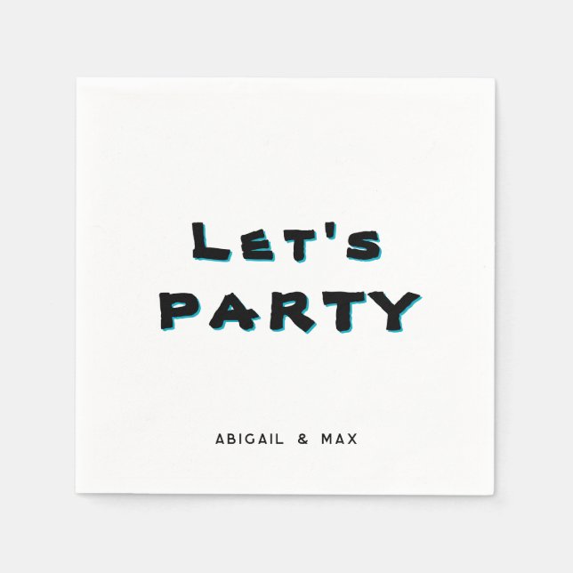 Personalized Let's Party Cocktail Napkins (Front)