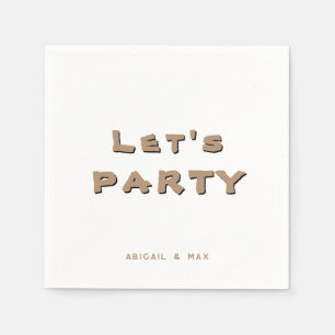 Personalized Let's Party Gold Cocktail Napkins