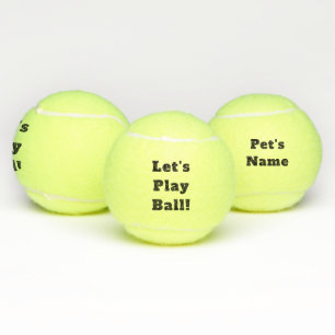 Personalized Let's Play Ball! Tennis Ball Dog Toy