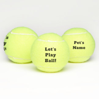 Personalized Let's Play Ball! Tennis Ball Dog Toy