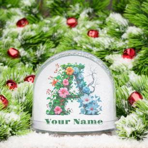 Personalized Letter A Snow Globe