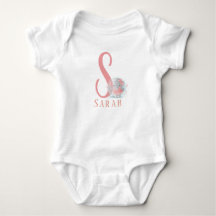  Personalized Letter and  Name Baby Bodysuit