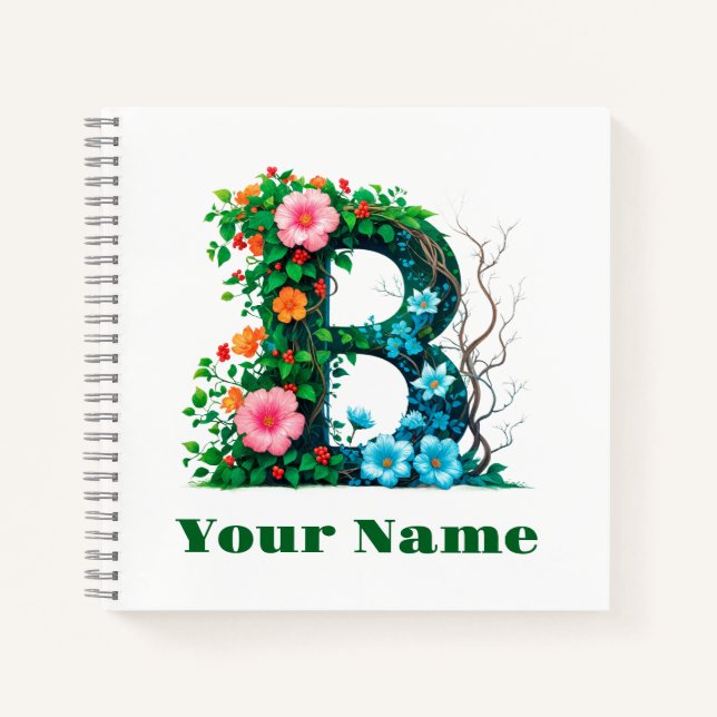 Personalized Letter B Notebook (Front)
