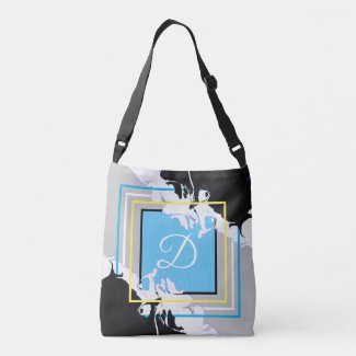 Personalized Letter Black White Yellow and Teal 