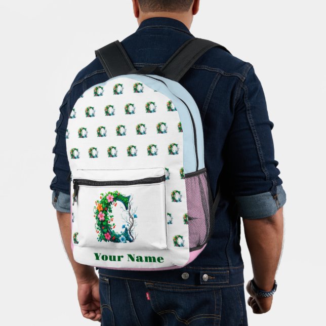Personalized Letter C Printed Backpack (Insitu (Model))
