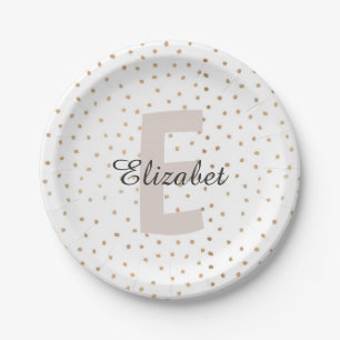 Personalized Letter Custom Name Monogram Paper Plates
