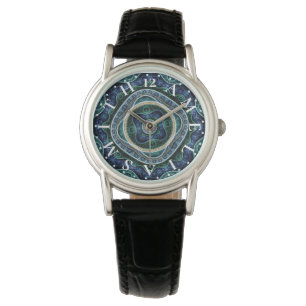 Personalized Letter Dial Julian Fractal Mandala Watch