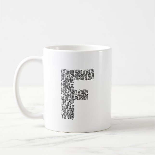 Personalized Letter F Coffee Mug Gift (Left)