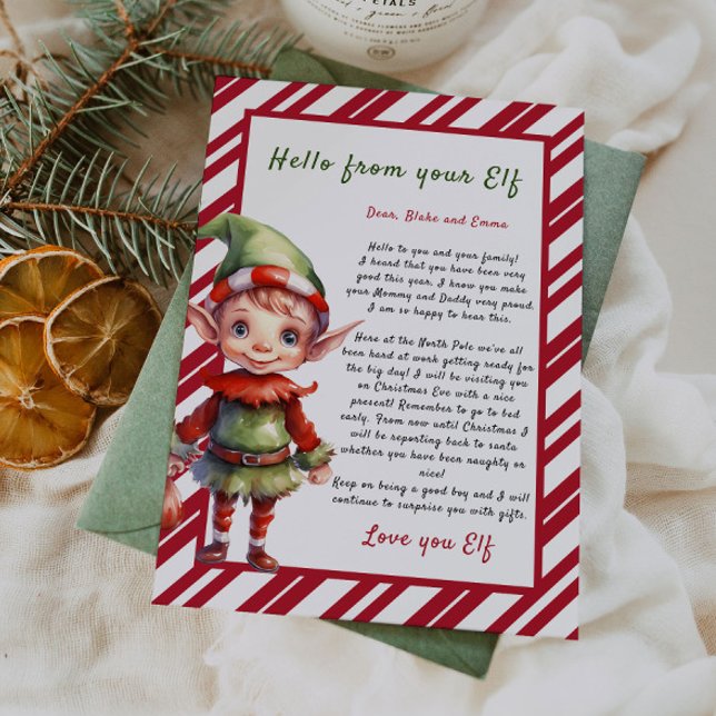 Personalized letter from Elf Christmas  Invitation (Creator Uploaded)