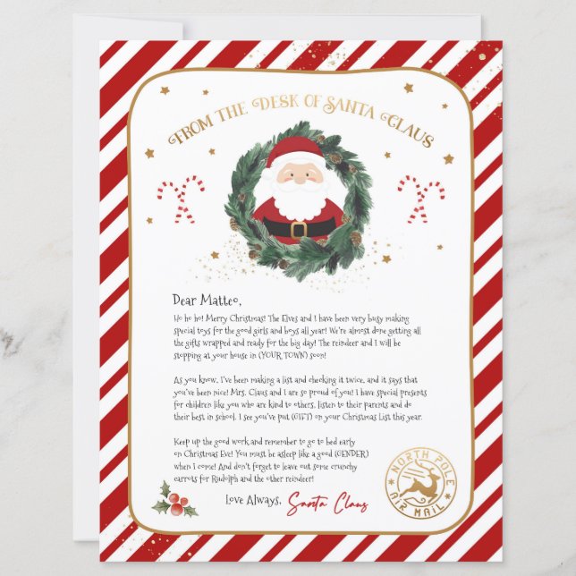 Personalized Letter from Santa (Front)