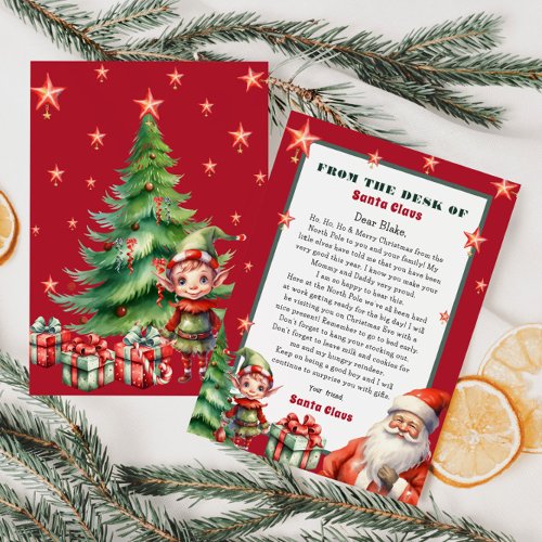 Personalized letter from Santa and Elf  Invitation