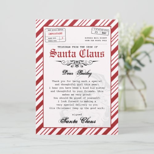 Personalized Letter from Santa Christmas Template