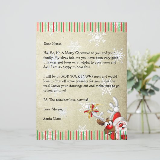 Personalized Letter from Santa Claus (Standing Front)