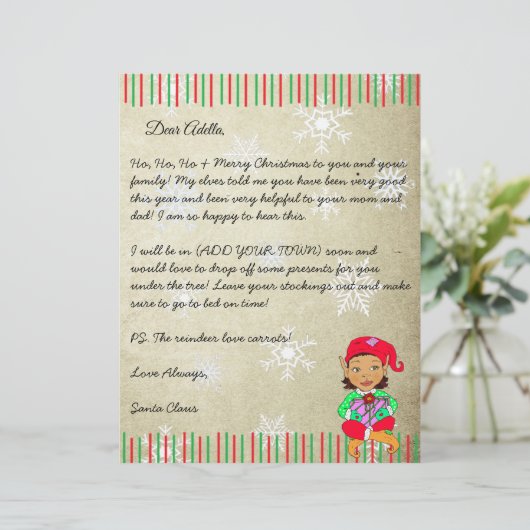 Personalized Letter from Santa Claus (Standing Front)