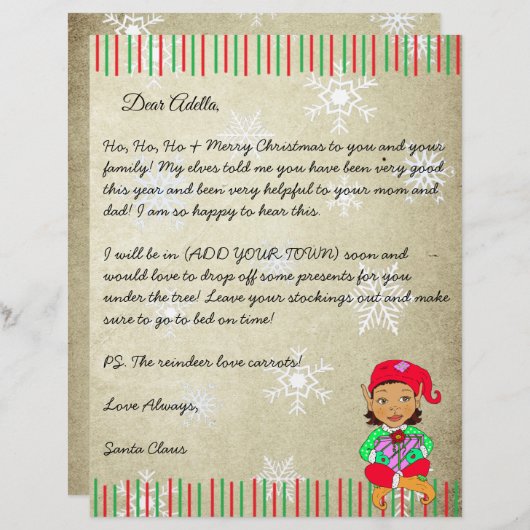 Personalized Letter from Santa Claus (Front/Back)