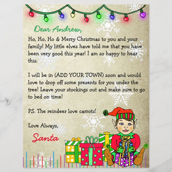 Personalized Letter from Santa Claus | Zazzle.com