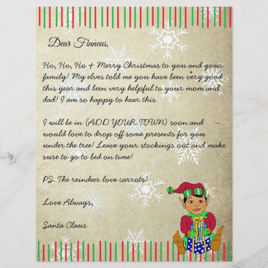 Personalized Letter from Santa Claus (Front)