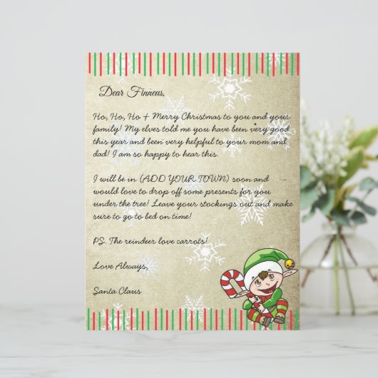 Personalized Letter from Santa Claus (Standing Front)