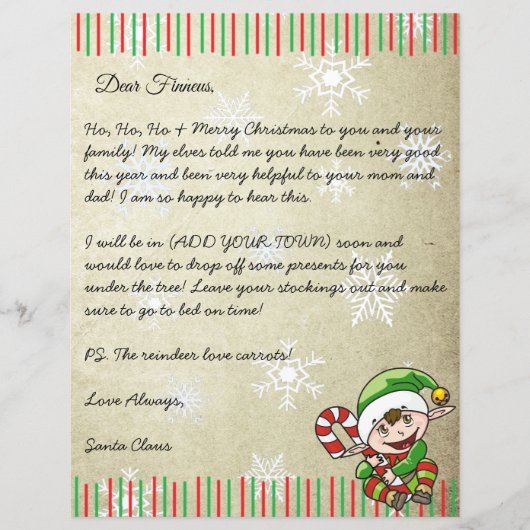 Personalized Letter from Santa Claus (Front)