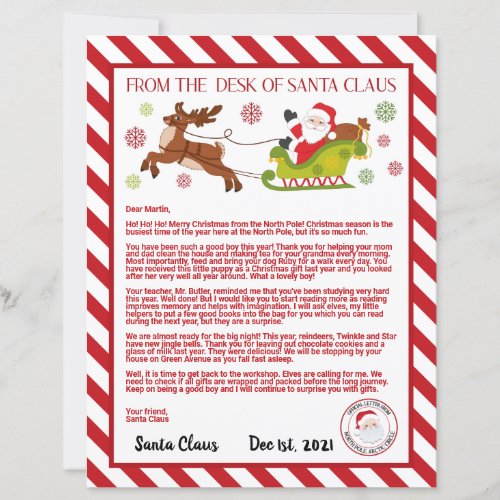 Personalized Letter from Santa Claus 