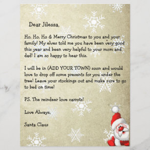 Letter From Santa Free Printable  Personalized  Bright Star Kids USA