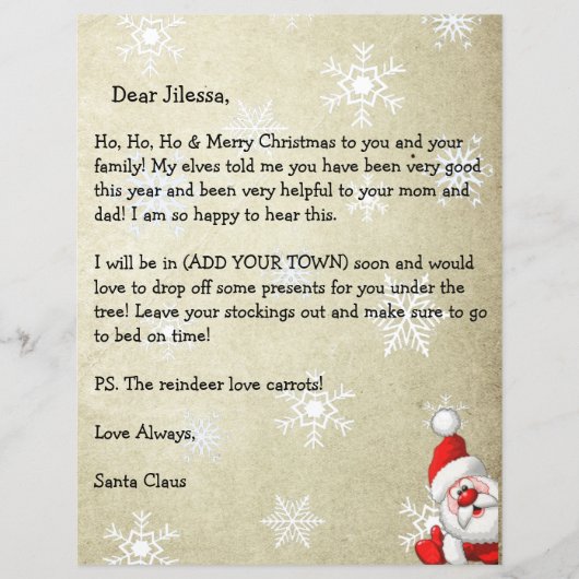 Personalized Letter from Santa Claus (Front)