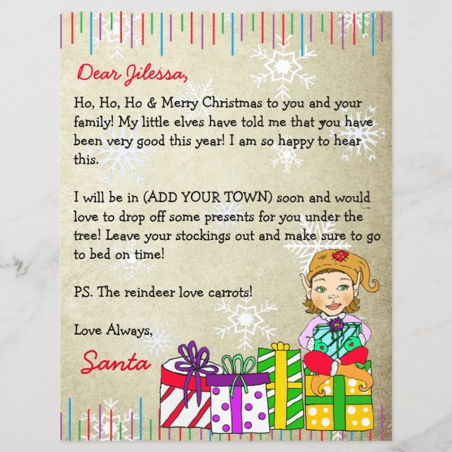 Personalized Letter from Santa Claus (Front)