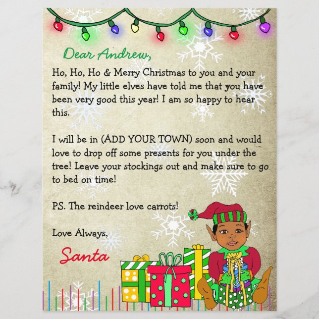 Personalized Letter from Santa Claus (Front)