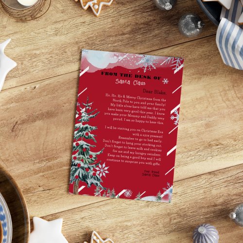 Personalized letter from Santa Claus Christmas  Invitation