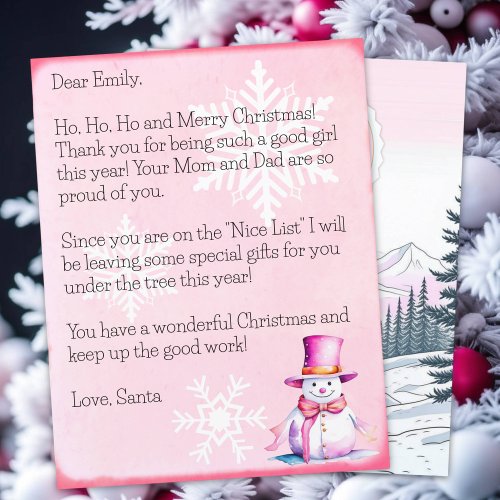 Personalized Letter from Santa Claus for Girls