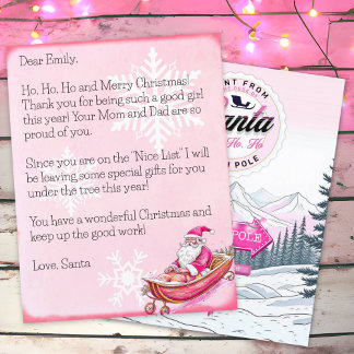 Personalized Letter from Santa Claus for Girls