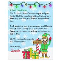 Personalized Letter from Santa Claus in Face Mask