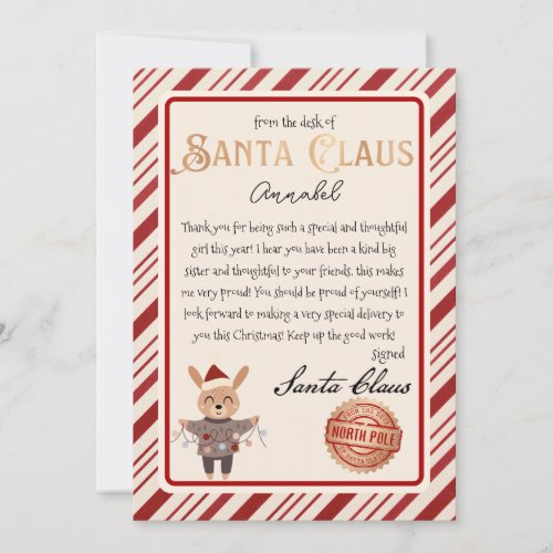 Personalized Letter from Santa Claus Invitation