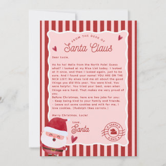 Personalized Letter from Santa Claus Nice List