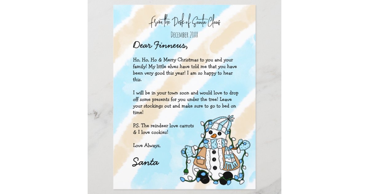 Personalized Letter from Santa + Coloring Page | Zazzle