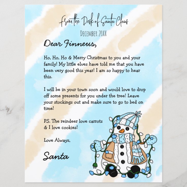 Personalized Letter from Santa + Coloring Page | Zazzle