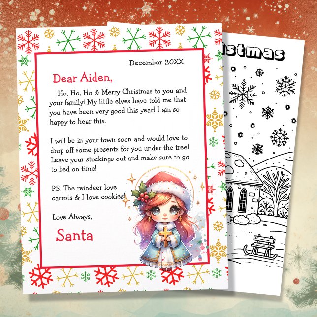 Personalized Letter from Santa + Coloring Page (Creator Uploaded)