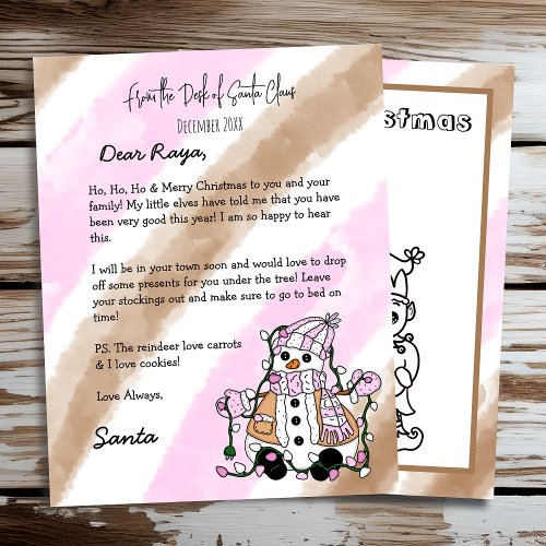 Personalized Letter from Santa  Coloring Page