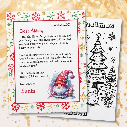 Personalized Letter from Santa  Coloring Page