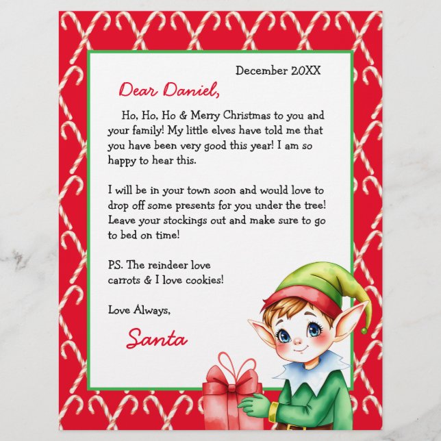 Personalized Letter from Santa for Children (Front)