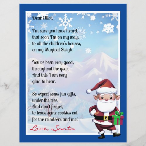 Personalized Letter from Santa for Kids Christmas