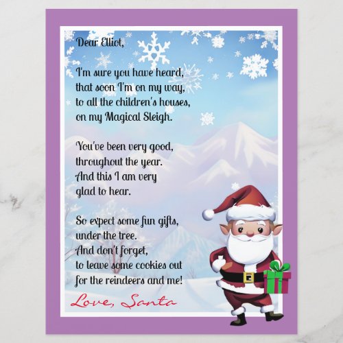 Personalized Letter from Santa for Kids Christmas