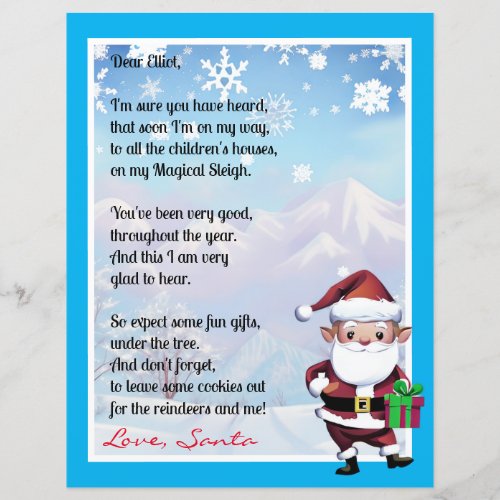 Personalized Letter from Santa for Kids Christmas