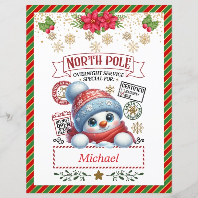 Personalized Letter from Santa For Kids Gifs (Back)