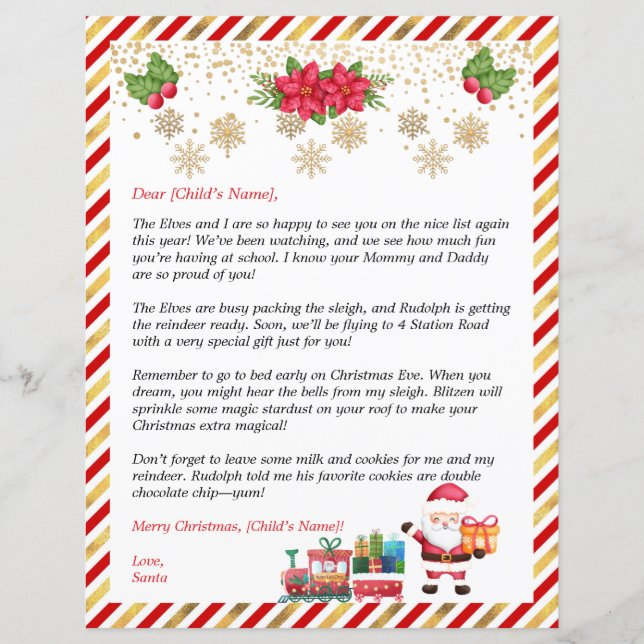 Personalized Letter from Santa For Kids Gifts (Front)