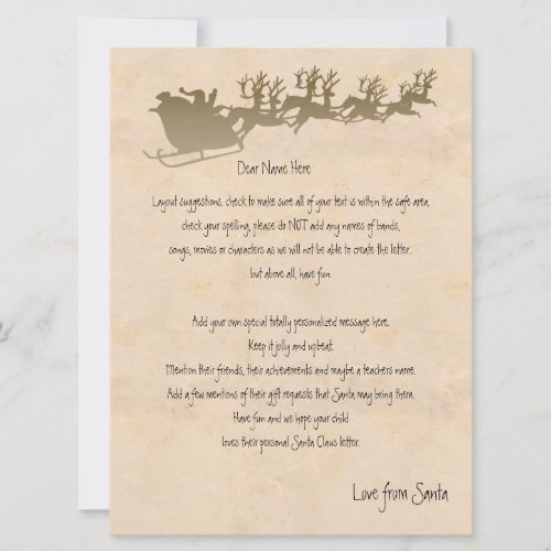 Personalized Letter From Santa Holiday Card
