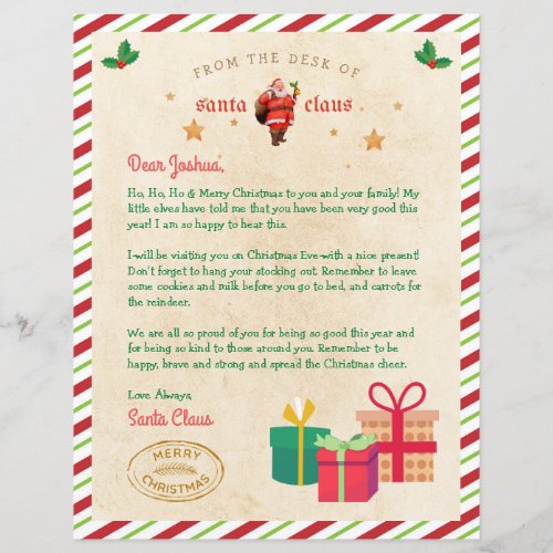 Personalized Letter From Santa North Pole Mail