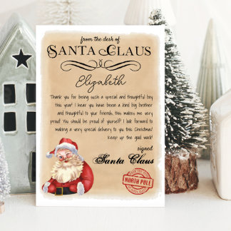 Personalized Letter from Santa Printable Invitation