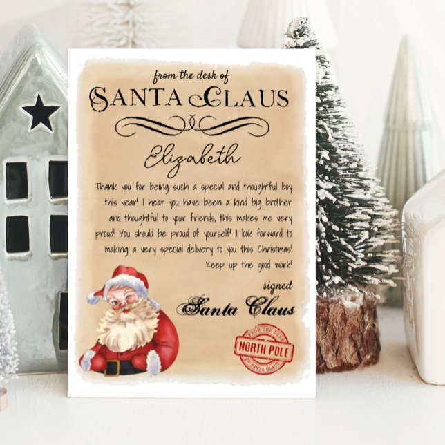 Personalized Letter from Santa Printable Invitation (letter from santa, personalized letter from santa)