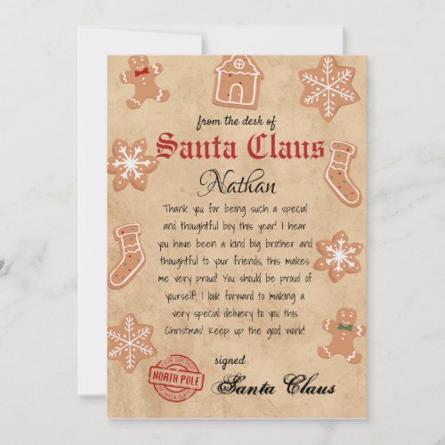 Personalized Letter from Santa Printable Invitation